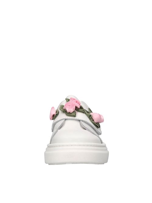 Sneakers in pelle MONNALISA | 83E003 5721 9990BIANCO-ROSA